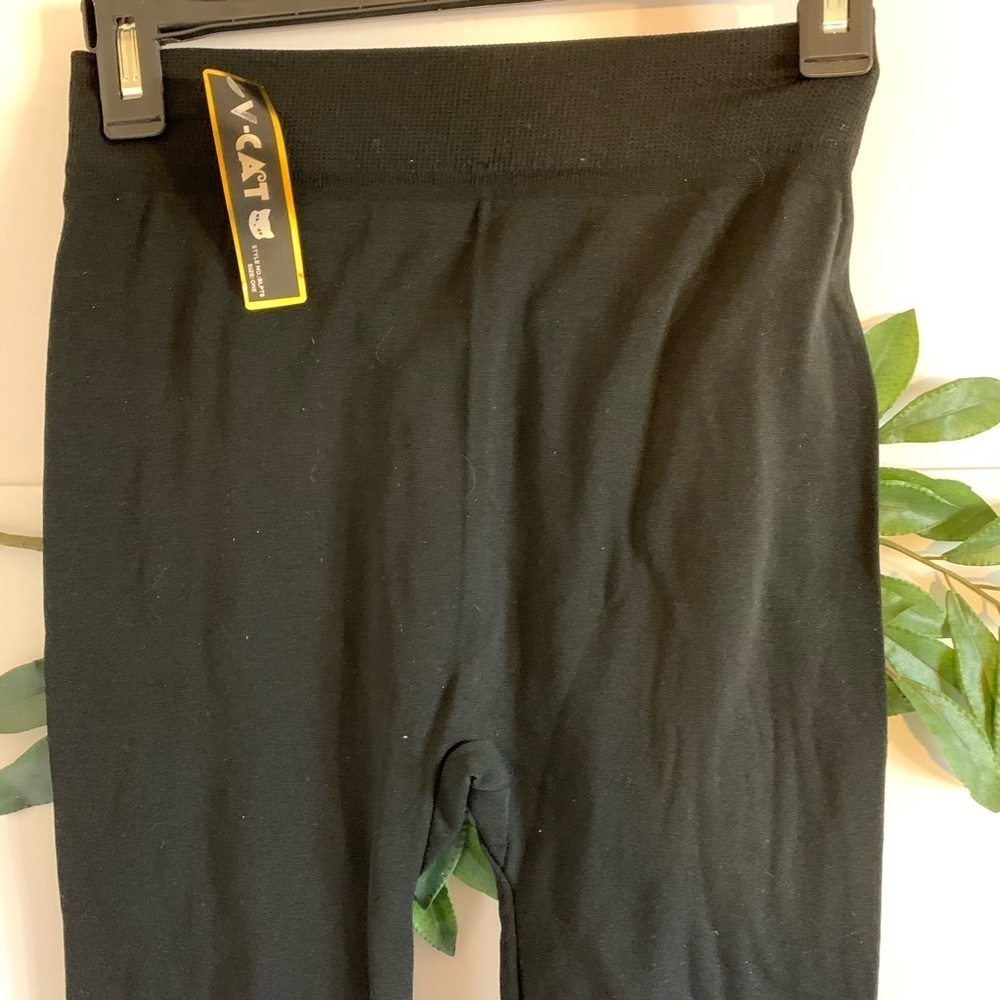 Black Flannel linned leggings One size 35” long